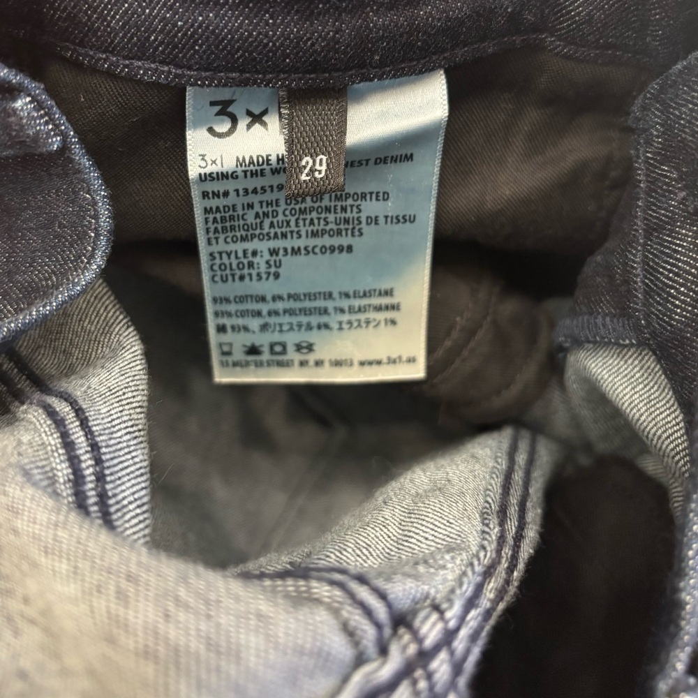 3x1 NYC High Rise Dark Wash MADE IN USA Skinny/Slim Jeans, Size 29 - Picture 7 of 10